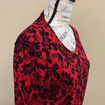 George Brand George Red & Black Paisley Long Sleeve Sweater Photo 4