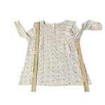 Fat Face Top Womens 10 Used Cream Blue Pullover Ruffle Photo 11