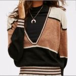 Free People Rose Gold Dust Plunging V sweater Photo 1