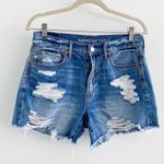 American Eagle  90s Boyfriend High Rise Distressed Shorts Photo 0