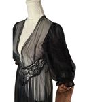 Vintage VAL MODE Lingerie Set Peignoir Nightgown Slip Dress With Robe 60s 70s S Black Photo 9