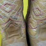 Longhorn Tan Heeled Western Boots with Square Toe and Stitched Pattern Size 24 Photo 6