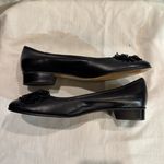 Etienne Aigner  Black Leather Pom Pom Flats Photo 2