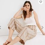 Madewell Tan Smocked Huston Pull-On Crop Pants in Stripe XS Photo 1