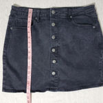Old Navy Old Navy Vintage High-Waisted Button-Front Black Jean Mini Skirt Size 12 Photo 3