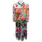 Johnny Was Regia Dress Tiered 100% Silk Boho Midi Floral Paisley Patchwork Small Photo 2