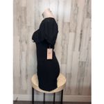 Blishe Black Puff Sleeve Mini Dress | Eyelet Lace Sweetheart Bodycon Dress Size Size M Photo 6