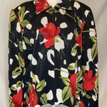 Mesmerize Whimsigoth Shacket XL Blazer Top Black Floral Bloomcore Shimmer Zip Photo 0