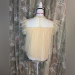 Storia  Beige Polka Dot Tulle Blouse Photo 3