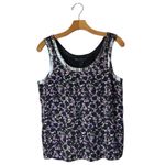 Marc by Marc Jacobs  Tank Top Women Small Black Exeter Floral Silk Metallic Mesh Photo 1