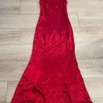 Gunne Sax  Jessica McClintock Vintage 1990s Red Satin Rhinestone Dress Size 5/6 Photo 0