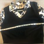 Apt. 9  mock 2 in 1 V- neck Gorgeous Black and white print sweater. Size PL Photo 3