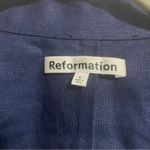 Reformation π NWT Raina Navy Linen Top Photo 6