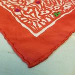 Givenchy {26" X 26"} Vintage Paris Scarf Abstract Orangy-Red Green Purple White Photo 11