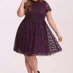 Torrid  -  DEEP PURPLE HIGH NECK SHORT SLEEVE LACE woman DRESS plus SIZE 16 Photo 0