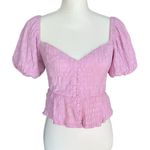 ASTR The Label Cropped Eyelet and Smocked Blouse, Size XS Photo 0