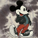 Disney Mickey Mouse size XL extra large grey tie-dyed cropped t-shirt Photo 0