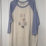 Skechers Bobs Womens Live Love Rescue Baseball Tee 3/4 Sleeve Crew Neck Size 3XL Photo 3