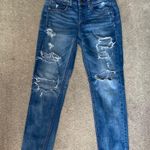 American Eagle Medium Wash Distressed Raw Hem TomGirl Jeans Size 4 Photo 1
