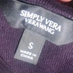 Simply Vera, Vera Wang Simply Vera Vera Wang Purple Lightweight Sweater With Beaded Neckline Photo 2