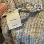 J. Jill PureJill Linen Henley Shirt Top Size MED Women's Gray Striped 3/4 Sleeve Photo 6