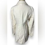 Anthropologie sz M Womens Tulle White Wool Collared Chunky Button Coat Preppy Photo 2