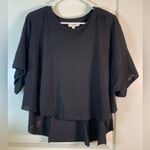 KyeMi  Black Flowy Oversize High Low Blouse Size Med EUC #2790 Photo 0