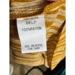 Davi & Dani  Womens Tank‎ Size Medium Mustard Striped Embroidered Boho Top NEW Photo 6