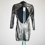 Mistress Rocks  Starlight Silver Sequin Black Bodycon Mini Party Club Dress Photo 8