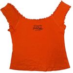 Harley Davidson LADIES SIZE 2X XXL TANK TOP-VINTAGE 2002 ORANGE Ruffle Sleeve Photo 1