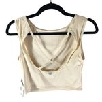 Forever 21 Womens Activewear Crop Top Low Back Strappy Moisture Wicking Ivory L Photo 1
