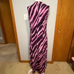 Bob Mackie wearable art sleeveless zebra print purple maxi dress size XS Photo 2