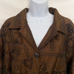 Vtg Chico's Silk Beaded Womens Jacket Sz 16 Boho Artsy Witchy Lagenlook Olive 90 Green Photo 2