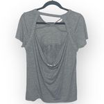 Chaser new  ☻︎ Heart Eye Skull Draped Open Cross Back Tee T Shirt ☻ ︎Heather ☻︎ L Photo 4