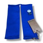 NWT Newtone Brand Royal Blue Knit Wool Angora Blend Arm Warmers Made in Scotland Photo 0