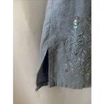 VTG Sleeveless Embroidered Floral Beaded Denim Dress Tie Back 100 Rayon Sz M Blue Size M Photo 3