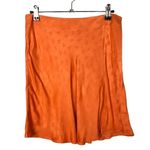 ZARA Orange Satin Floral A-line Mini Skirt M Photo 1