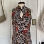 Y2k animal floral print midi dress Brown Photo 6