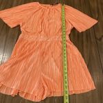 MINKPINK Revolve  Livia Plisse short sleeve Flowy Orange Pleated Romper small Photo 4