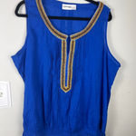 st. john's bay Women's  Blue Beaded Tank Top 1X Photo 0