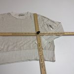 Club Monaco Sweater Womens Medium White Tan Striped Knit Crew Neck Linen Blend Photo 7