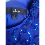 Lulus NWT Glittering Glamour Royal Blue Mock Neck Mini Dress L Bling Sexy Party Photo 10