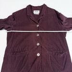 Flax  Burgundy Cotton Button Up Blazer Size SMALL Pockets Photo 6