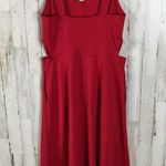 Free Press Side Cutout Midi Dress Red Sleeveless Photo 3