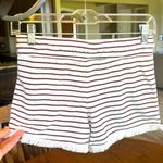 No Boundaries Beachy Comfy Knit Shorts Wine White Striped Elastic Waist Frayed Hem XS Photo 7
