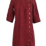 Anthropologie Mädchen Dress 0 Silk Scarlet Blaze Red Button Snap Button Party Photo 0