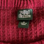 Wild Fable Oversized Ribbed Cropped Burgundy Top Photo 1