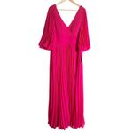Teri Jon by Rickie Freeman Fuchsia Chiffon Pleated V Photo 5