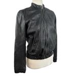 Lucky Brand Ana 100% Lamb Leather Jacket Moto Full Zip Womens Size XS Bomber Photo 2