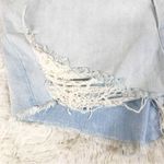 Good American Bombshell Denim Shorts Cutoffs Distressed Button Fly Size 16 New Photo 5